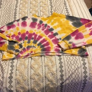 Ivory Ella tie dye crop sweatshirt
